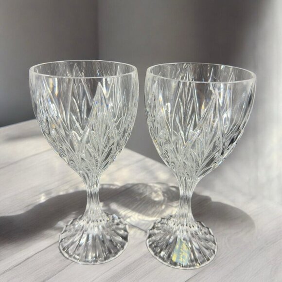 Mikasa Park Lane Clear Glass Crystal Stemware Drinking Glasses Cups Germany Set2 - Picture 1 of 15